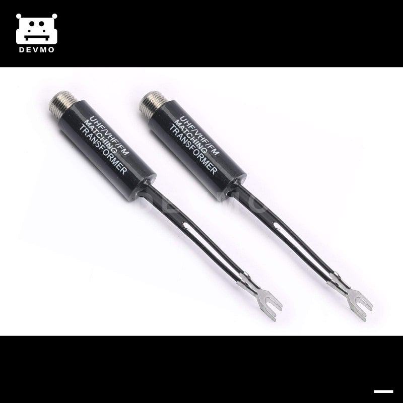 DEVMO محول كابل التوصيل المتناظر DEVMO 2PCS UHF VHF FM 75-300 أوم هوائي التلفاز - Image 3